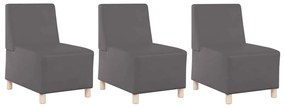 vidaXL Μοναδικός Καναπές χωρίς Χερούλια 3 pcs Γκρι 55 x 74 x 82 εκ.