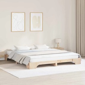vidaXL Κρεβάτι 200x200 cm από Μασίφ Ξύλο Πεύκου