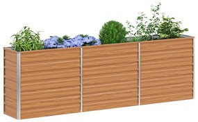 vidaXL Υπερυψωμένη Ζαρντινιέρα Ανοιχτό καφέ 240 x 40 x 77 cm