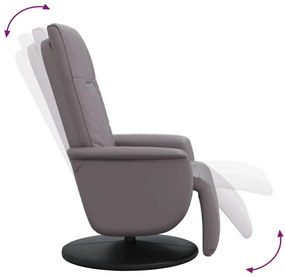 vidaXL Πολυθρόνα Ανακλινόμενη με Υποπόδιο Γκρι από Συνθετικό Δέρμα