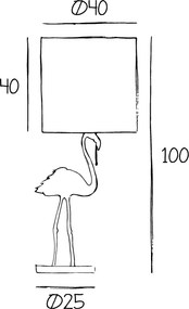 Επιτραπέζιο Φωτιστικό Crazy Flamingo Ø25cm Μαύρο και Χρυσό