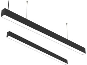 Φωτιστικό Οροφής - Ράγα 6072-120-BL Με Διακόπτη 120x5cm Led 3800Lm 40W 3CCT Black Inlight