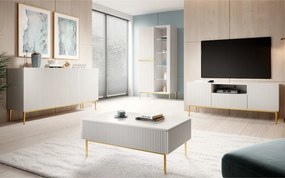 Μπουφές Niki Λευκό Ματ + Χρυσά Πόδια 150x85x45cm - BOG4589