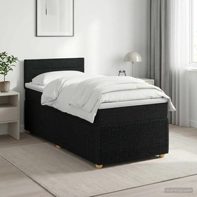 vidaXL Κρεβάτι box spring με στρώμα Μαύρο 100 x 200 cm Ύφασμα
