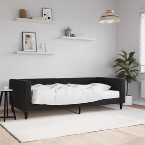 Καναπές Κρεβάτι με Στρώμα μαύρο 90 x 200 εκ. Βελούδινος