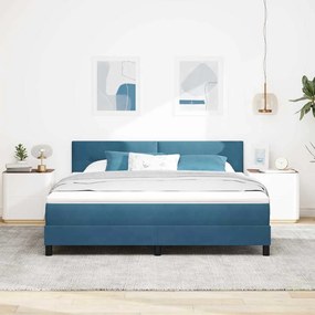 vidaXL Κρεβάτι με ελατήρια Σκούρο Μπλε 180 x 200 cm Βελούδο