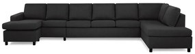 Γωνιακός Καναπές Scandinavian Choice C177, Ανθρακί, Μαύρο, 407x199x79cm, Πόδια: Πλαστική ύλη | Epipla1.gr
