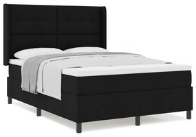 vidaXL Κρεβάτι με Στρώμα Μαύρο 140x200 εκ, Ύφασμα