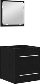 vidaXL Σετ Επίπλων Μπάνιου 2 pcs Μαύρη Οξυά Επεξεργασμένο ξύλο