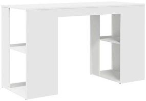 vidaXL Γραφείο με Αποθήκευση με ράφι Λευκό 130 x 50.5 x 75 εκ