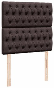 vidaXL Κρεβάτι Boxspring με Στρώμα Σκούρο Καφέ 80x200 εκ. Υφασμάτινο