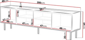 Έπιπλο τηλεόρασης Lucca plus-Leuko - 200.00Χ59.00Χ40.00cm