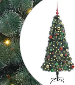 vidaXL Τεχνητό Χριστουγεννιάτικο Δέντρο με Φώτα και Σετ Μπάλλων 150 cm