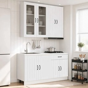 vidaXL Μονάδα κουζίνας LUCCA 4 pcs Γυαλιστερό Λευκό Επεξεργασμένο Ξύλο
