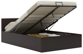 vidaXL Πλαίσιο Κρεβατιού με Αποθηκ. Χώρο Γκρι 140x200 εκ. Συνθ. Δέρμα