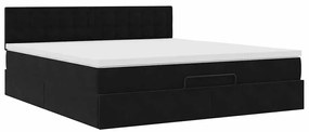 vidaXL Οθωμανικό κρεβάτι με στρώμα Μαύρο 160x200cm Velvet