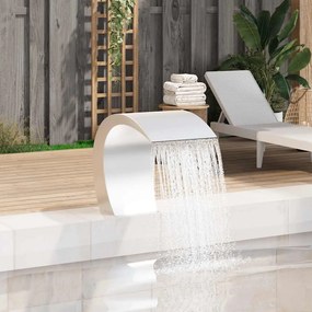 vidaXL Σιντριβάνι Καταρράκτης Πισίνας 45 x 30 x 60 εκ. από Ανοξείδωτο Ατσάλι
