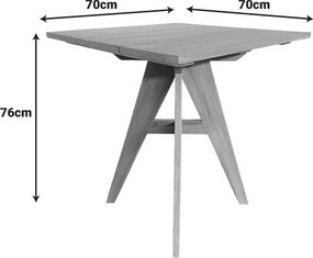 Τραπέζι Cadrada pakoworld teak ξύλο σε φυσική απόχρωση 70x70x76εκ