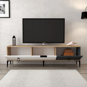 Έπιπλο Τηλεόρασης Δρυς / Λευκό / Ανθρακί GRICRO 180x35x18