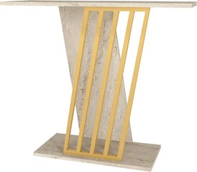 Κονσόλα Gravity Megapap χρώμα travertine - χρυσό 90x29,6x76,8εκ.