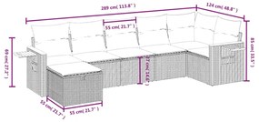 vidaXL Σαλόνι Κήπου Σετ 7 τεμ. Μπεζ Συνθετικό Ρατάν με Μαξιλάρια