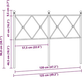 vidaXL Ανταλλακτικό κεφαλάρι Λευκό 120 εκ. Μεταλλικό