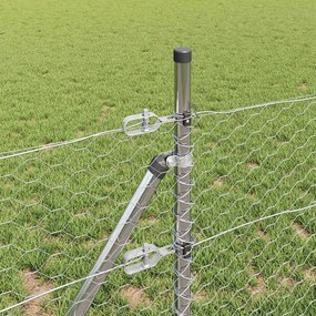 vidaXL Έξιγωνο φράχτη σταθερού εδάφους 100 x 0,5 μ Ασημί Δίχτυ