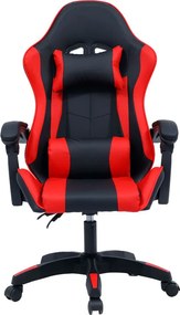 Καρέκλα γραφείου gaming William pakoworld PU μαύρο-κόκκινο
