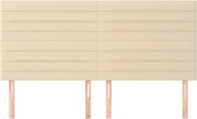 vidaXL Κεφαλάρι Κρεμ 180x5x118/128 εκ. Ύφασμα