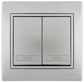 Lezard Διακόπτης K/R Ασημί Mira (Πλήρης) 701.1010101