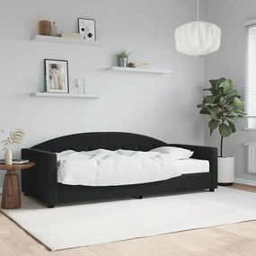 Καναπές Κρεβάτι με Στρώμα μαύρο 90 x 200 εκ. Βελούδινος
