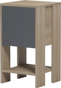 Κομοδίνο Reppo pakoworld sonoma-ανθρακί 30x30x55εκ