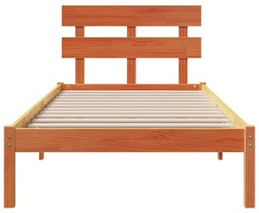 vidaXL Σκελετός Κρεβατιού Καφέ 75 x 190 cm Μασίφ ξύλο πεύκου