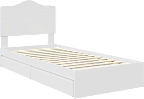 vidaXL Κρεβάτι Αποθήκης Λευκό 75 x 190 cm Επεξεργασμένο ξύλο