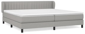 vidaXL Κρεβάτι Boxspring με Στρώμα Ανοιχτό Γκρι 200x200 εκ. Υφασμάτινο