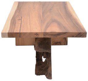 Τραπέζι σαλονιού Cardi Inart καρυδί teak ξύλο 110x60x50εκ (1 τεμάχια)