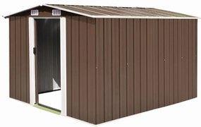 vidaXL Αποθήκη Κήπου Καφέ 257 x 298 x 178 εκ. από Μέταλλο