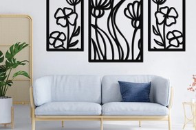 Intra απο ξύλο plywood  Χρώμα wenge 3mm-4mm πάχος - Floral διακόσμηση τοίχου με λέιζερ 14 Δίασταση 30x20 cm INTRAFABR-120039486