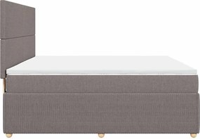 vidaXL Κρεβάτι Boxspring με Στρώμα Taupe 180x200 εκ. Υφασμάτινο