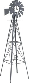 vidaXL Ανεμόμυλος Γκρι 84 x 68 x 245 εκ. Σίδερο