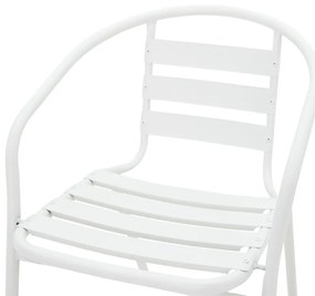 Πολυθρόνα κήπου Tade pakoworld μέταλλο λευκό - Μέταλλο - 130-000012