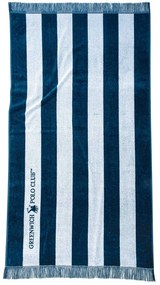 Πετσέτα Θαλάσσης Βαμβακερή 90x170εκ. Essential 3725 Λευκή-Μπλε Greenwich Polo Club