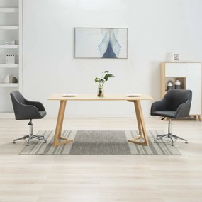 vidaXL Καρέκλες Τραπεζαρίας Περιστρεφόμενες 2 τεμ Σκ. Γκρι Υφασμάτινες