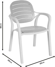 Πολυθρόνα Gentle pakoworld PP λευκό-cappucino