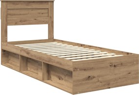 vidaXL Σκελετός Κρεβατιού Δρυς Artisan 100 x 200 cm Επεξεργασμένο Ξύλο