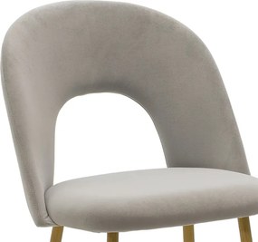 Καρέκλα Jonah pakoworld βελούδο γκρι-φυσικό πόδι