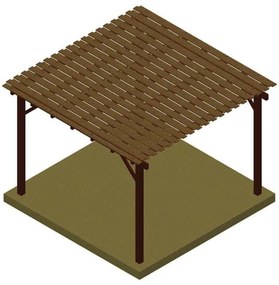 Ξύλινη πέργκολα με διπλή τάβλα 400 x 600εκ