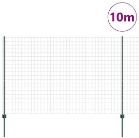 vidaXL Φράχτης με Στήλες. Πράσινο 1.6 x 10 m Ατσάλι