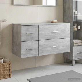 vidaXL Σετ Ντουλαπιών Μπάνιου 2 τμχ. Γκρι Σκυροδέματος