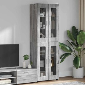 vidaXL Highboard με ράφι FLORIN Γκρίζο Σονομα 60 x 35 x 182 εκ.